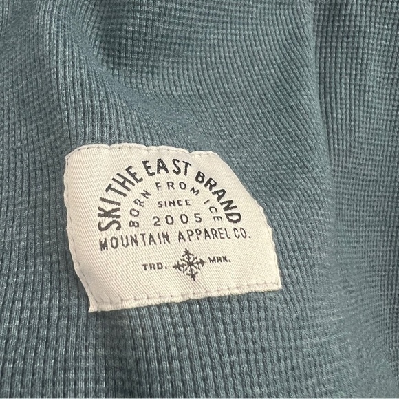 Ski the East Born from Ice Waffle Long Sleeve Shirt, Indigo size Medium - Picture 3 of 5